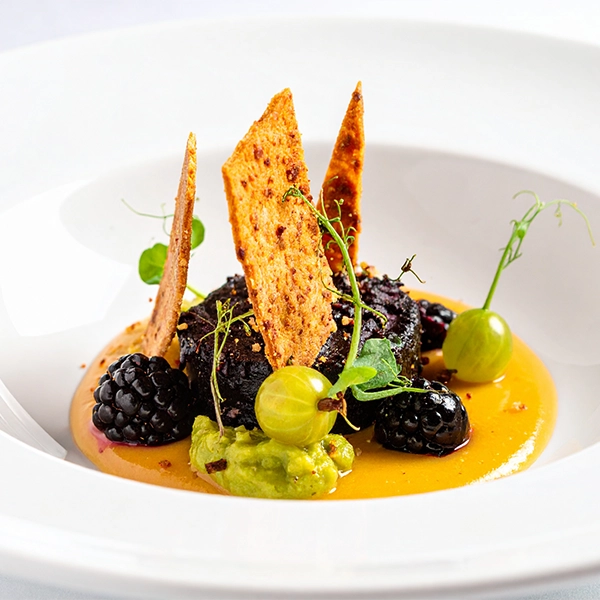 Black Pudding Croquette with Gooseberry Compote